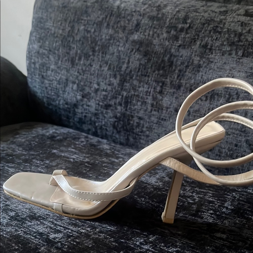 Elegant Cream Strappy Heels